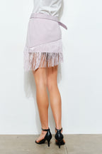 SOLID FRINGE SKIRT