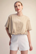 BUBBLE HEM T-SHIRT