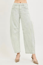 RISEN STRETCH BARREL JEANS