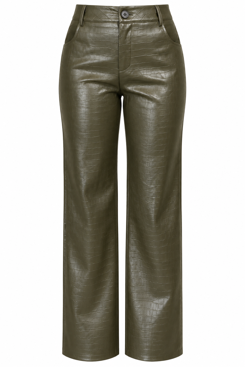 CROC EMBOSSED WIDE LEG PANTS