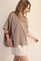 OVERSIZED SATIN BLOUSE