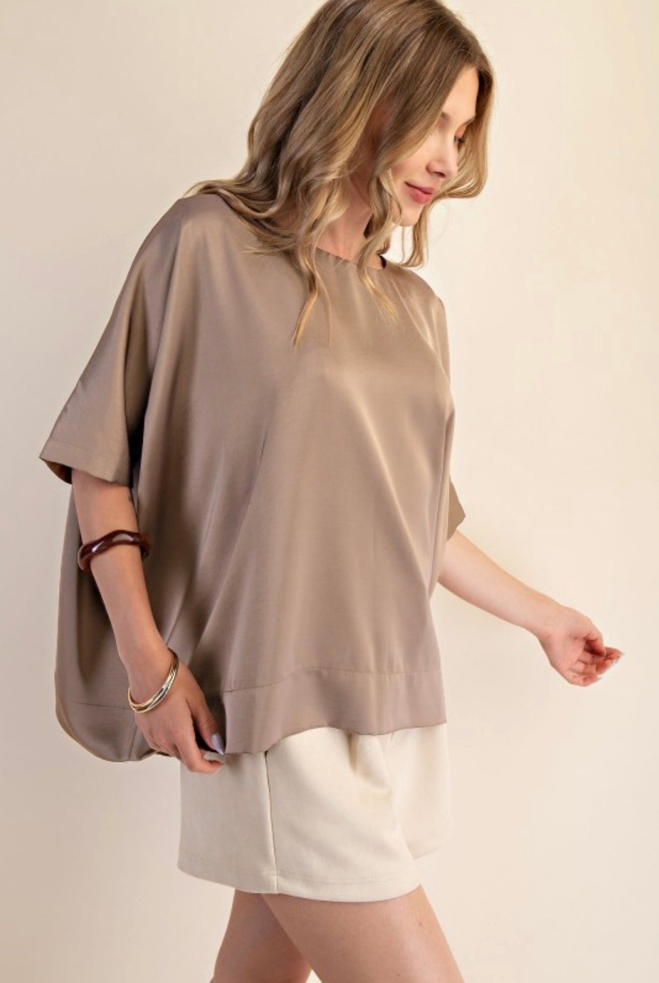 OVERSIZED SATIN BLOUSE