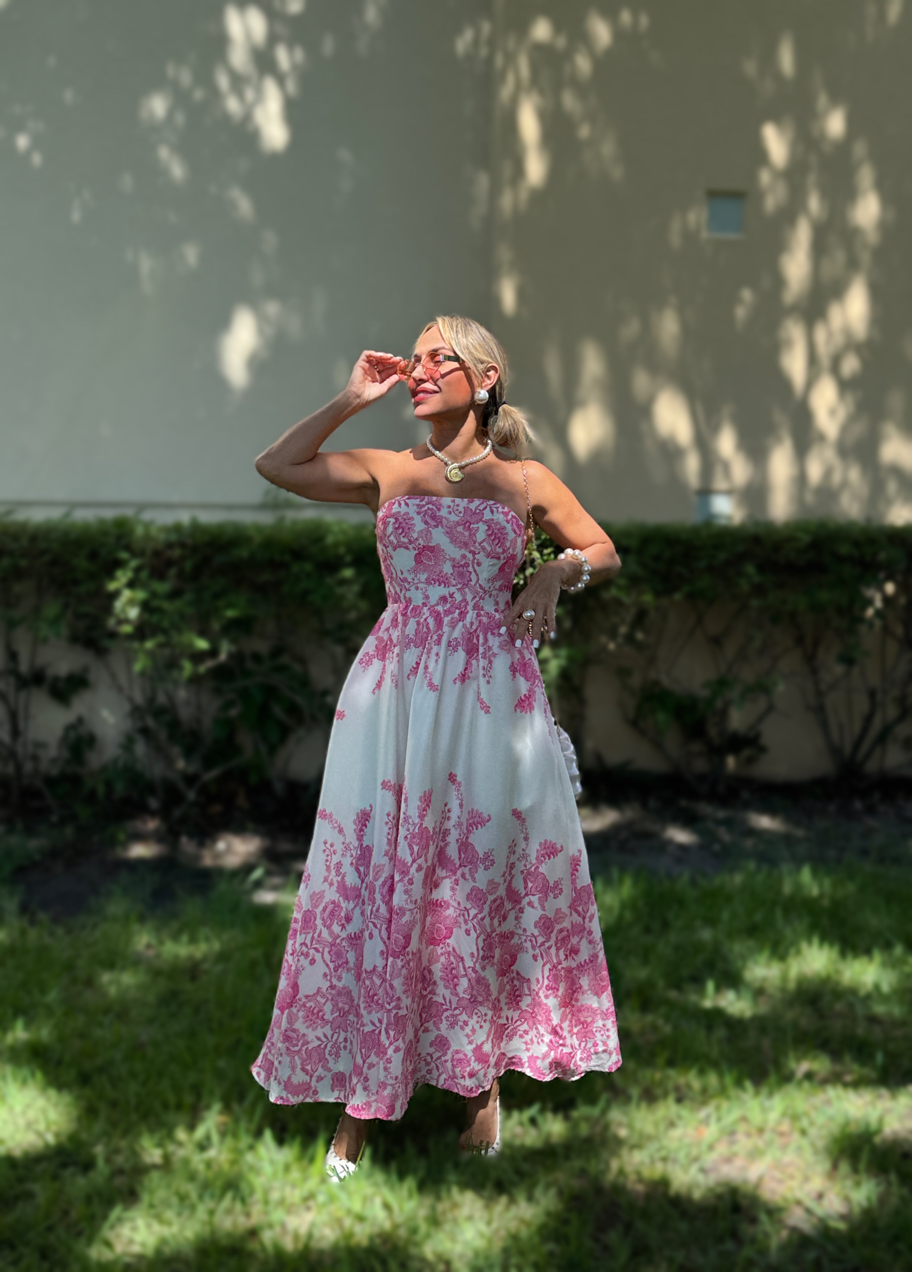 PINK FLOWERS DRESS