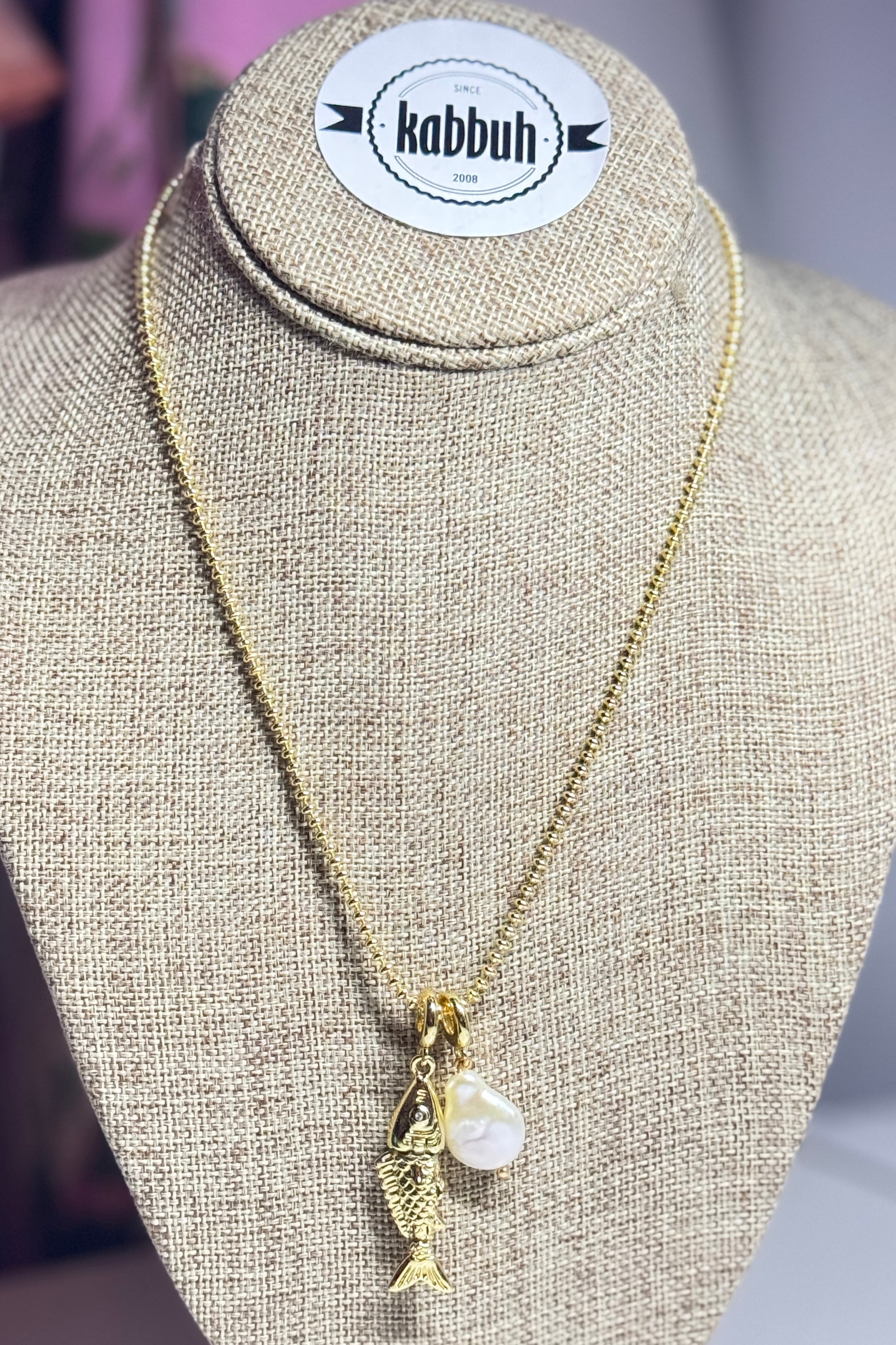 REAL FISH PEARL NECKLACE