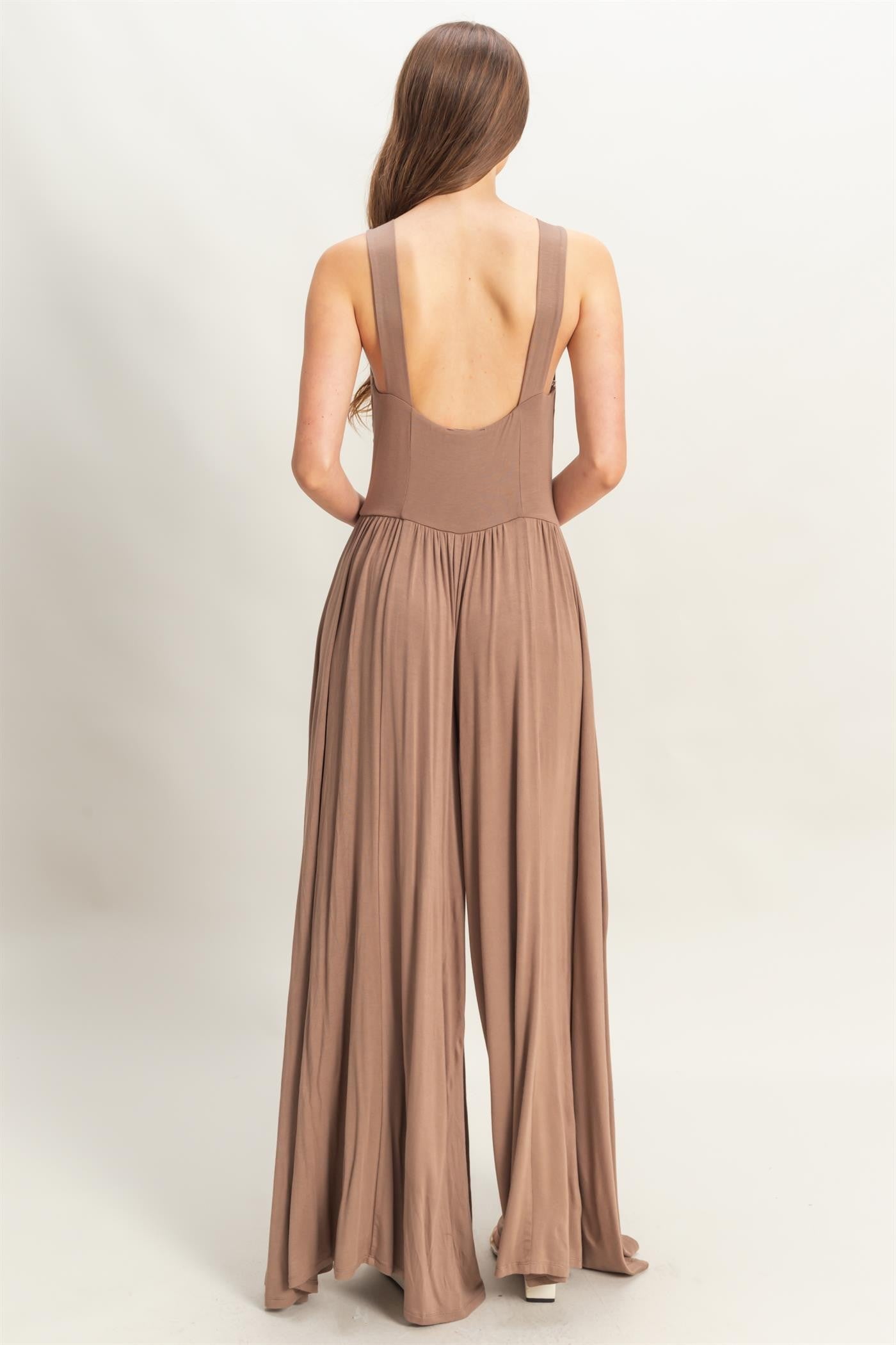 Bust Sleeveless Jersey Jumpsuit