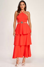 SUNSET HALTER MIDI DRESS