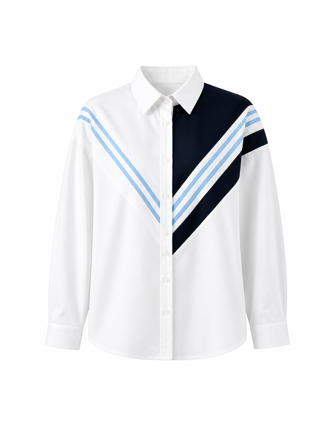 STRIPE DETAIL BUTTON UP SHIRT