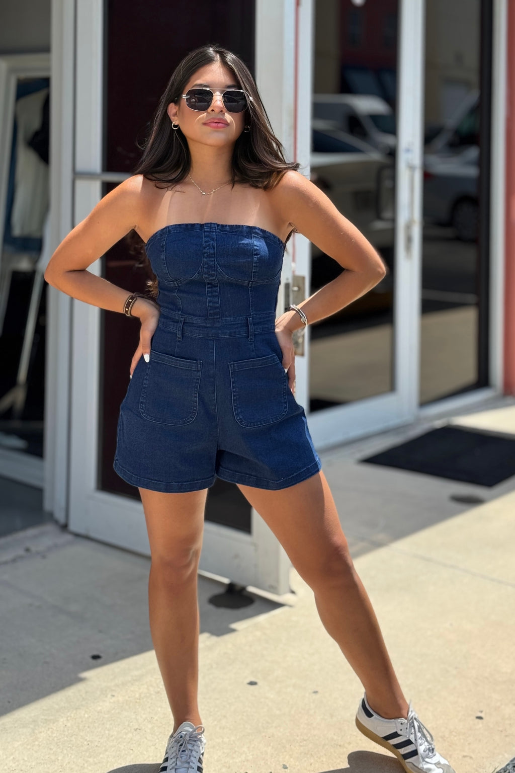 DARK DENIM ROMPER
