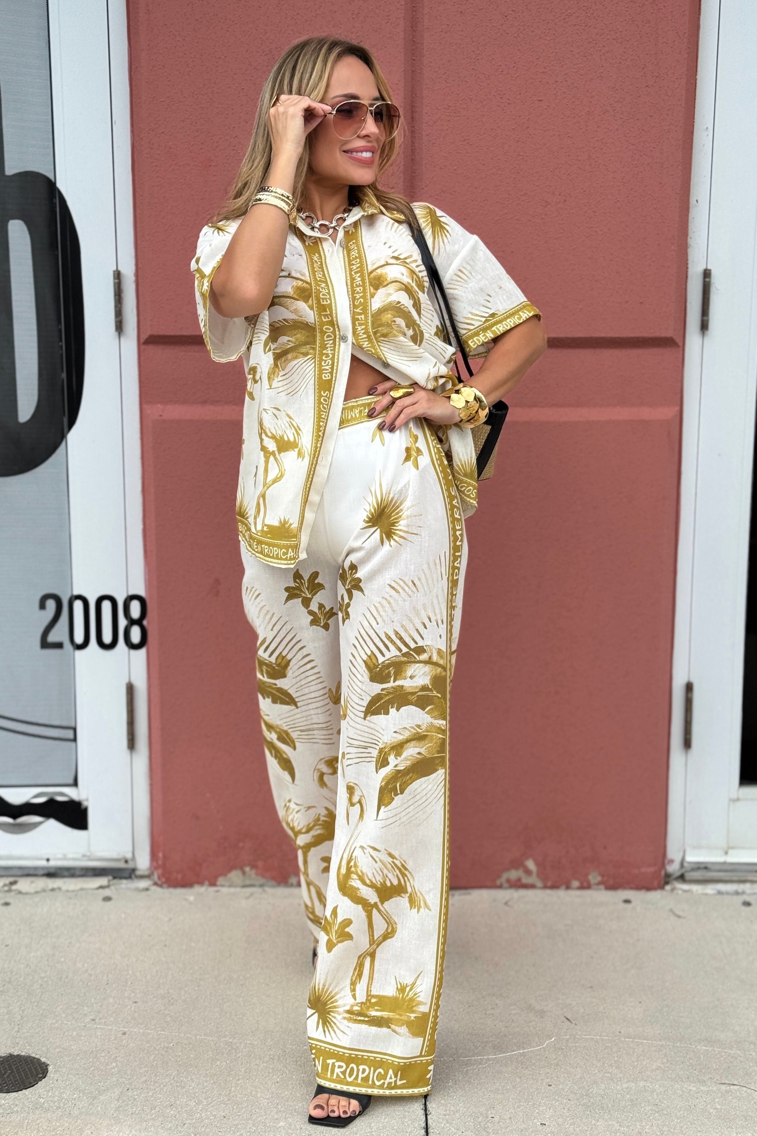 TROPICAL SUNRISE LINEN TWO PIECES SET