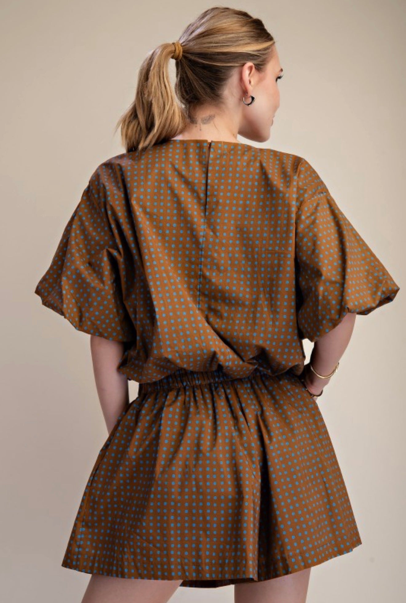 DOT BLOUSON TWO PIECES SET