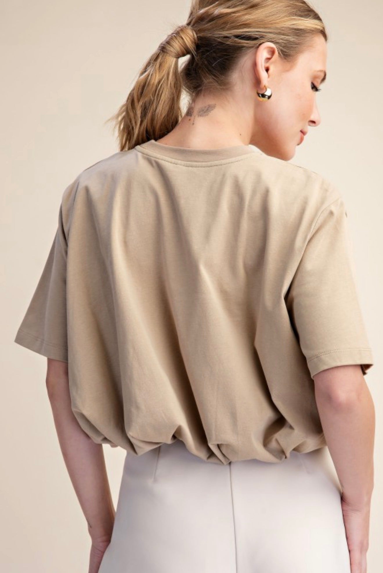 BUBBLE HEM T-SHIRT