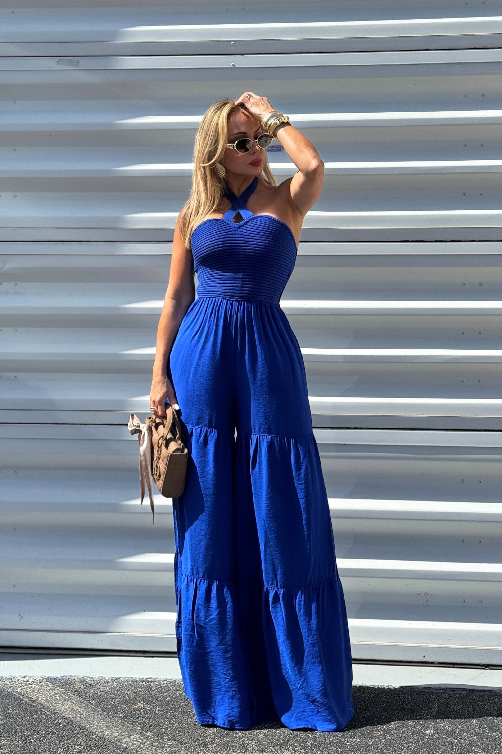 Tube Top With Triple Tier Jumpsuit