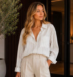 MOCHA PINSTRIPE SHIRT