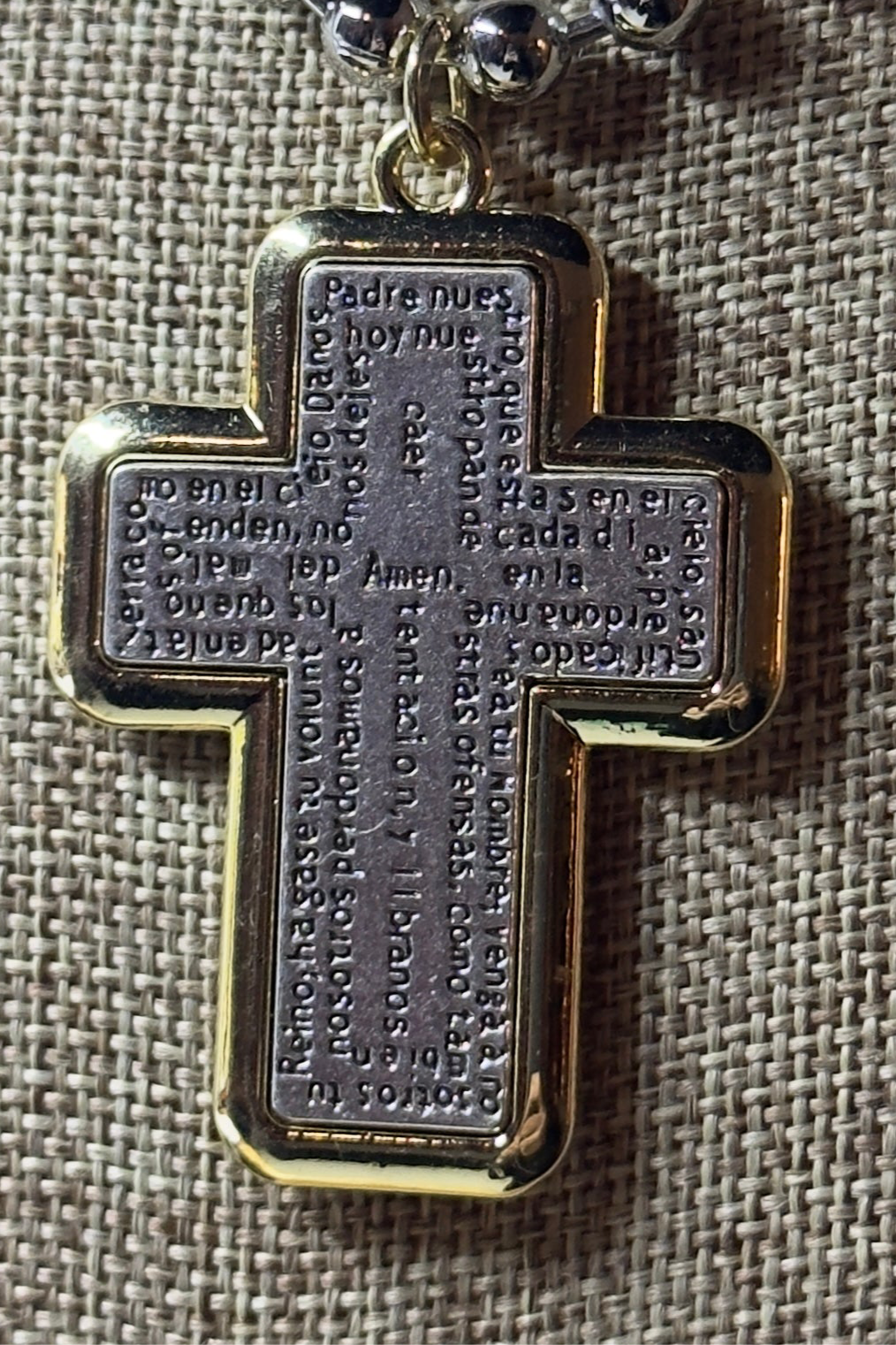 PADRE NUESTRO CRUZ NECKLACE