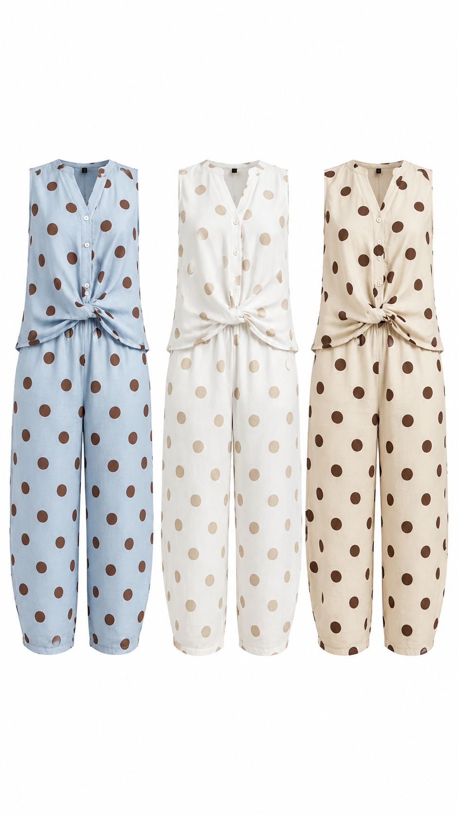 POLKA LINEN TWO PIECES SET