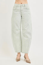 RISEN STRETCH BARREL JEANS