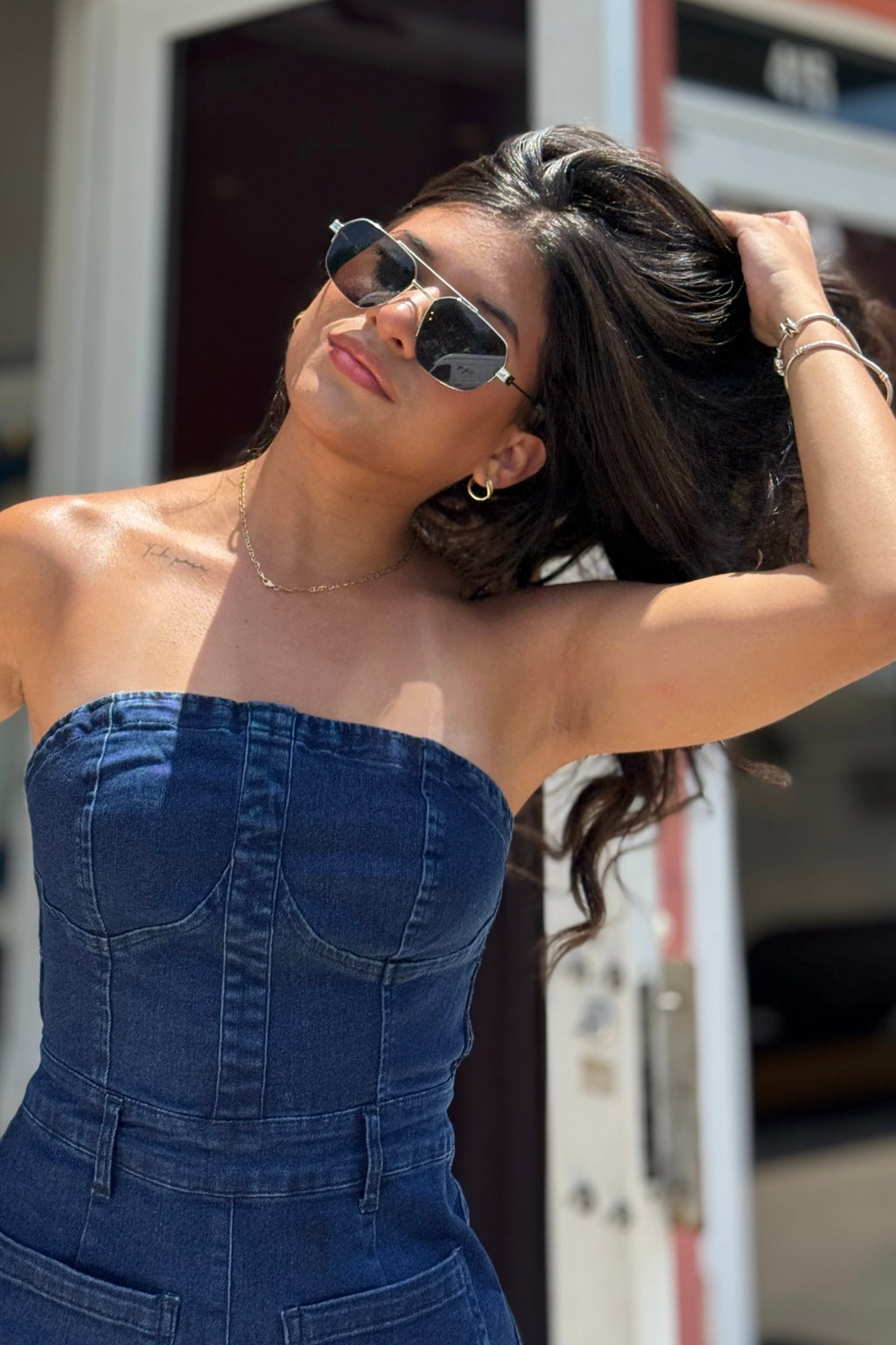DARK DENIM ROMPER