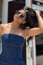 DARK DENIM ROMPER