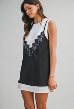 LACE WHISPER LAYERED MINI DRESS