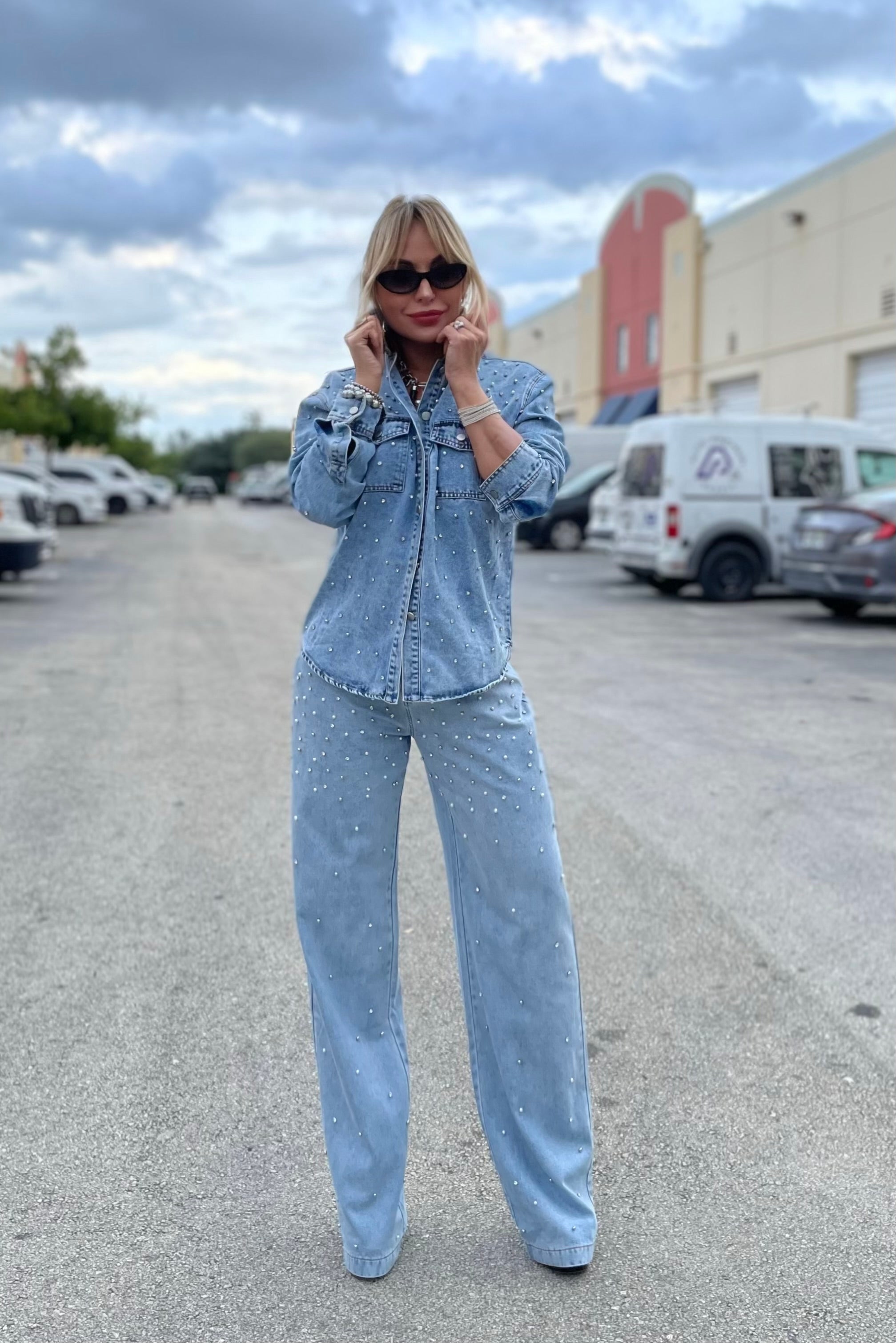 Pearl Embellished Two Pieces Set