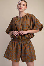DOT BLOUSON TWO PIECES SET