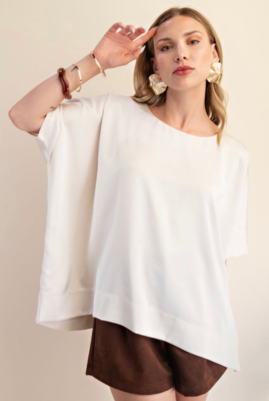 OVERSIZED SATIN BLOUSE