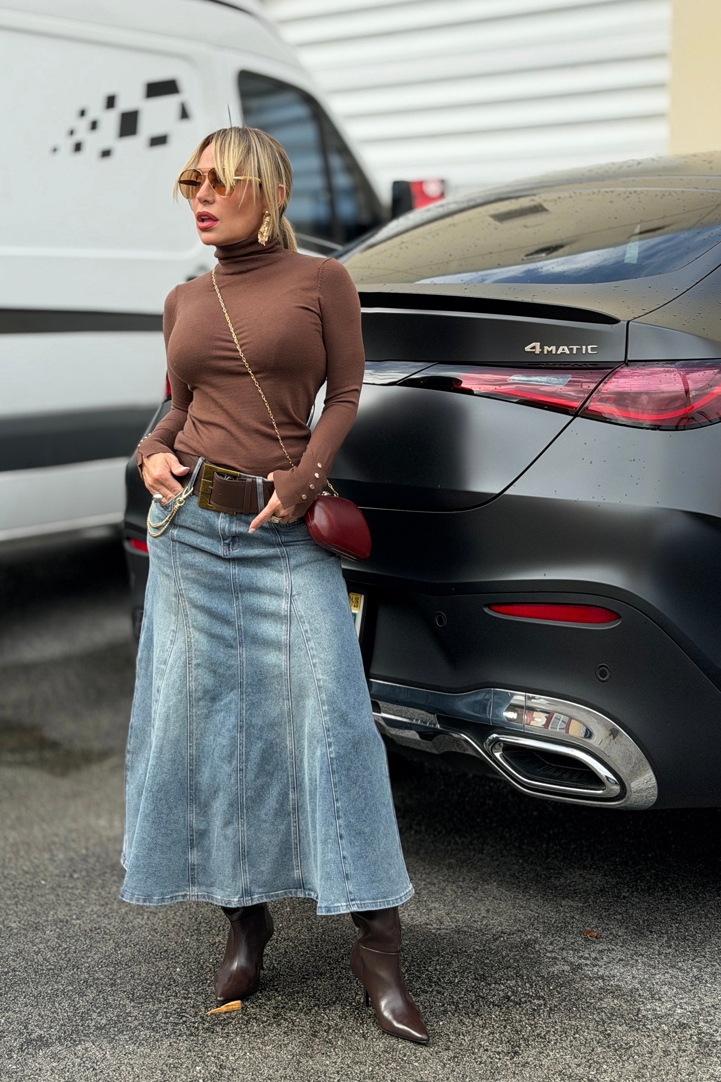 Camila Belted Midi Skirt