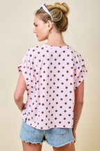 MOCHA POLKA DOT T-SHIRT