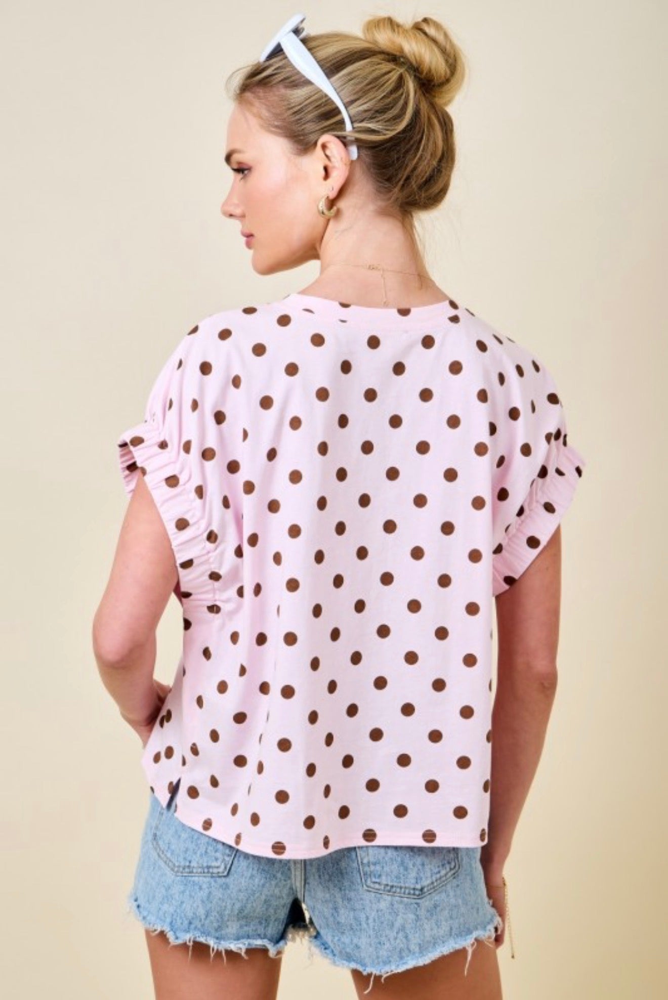MOCHA POLKA DOT T-SHIRT