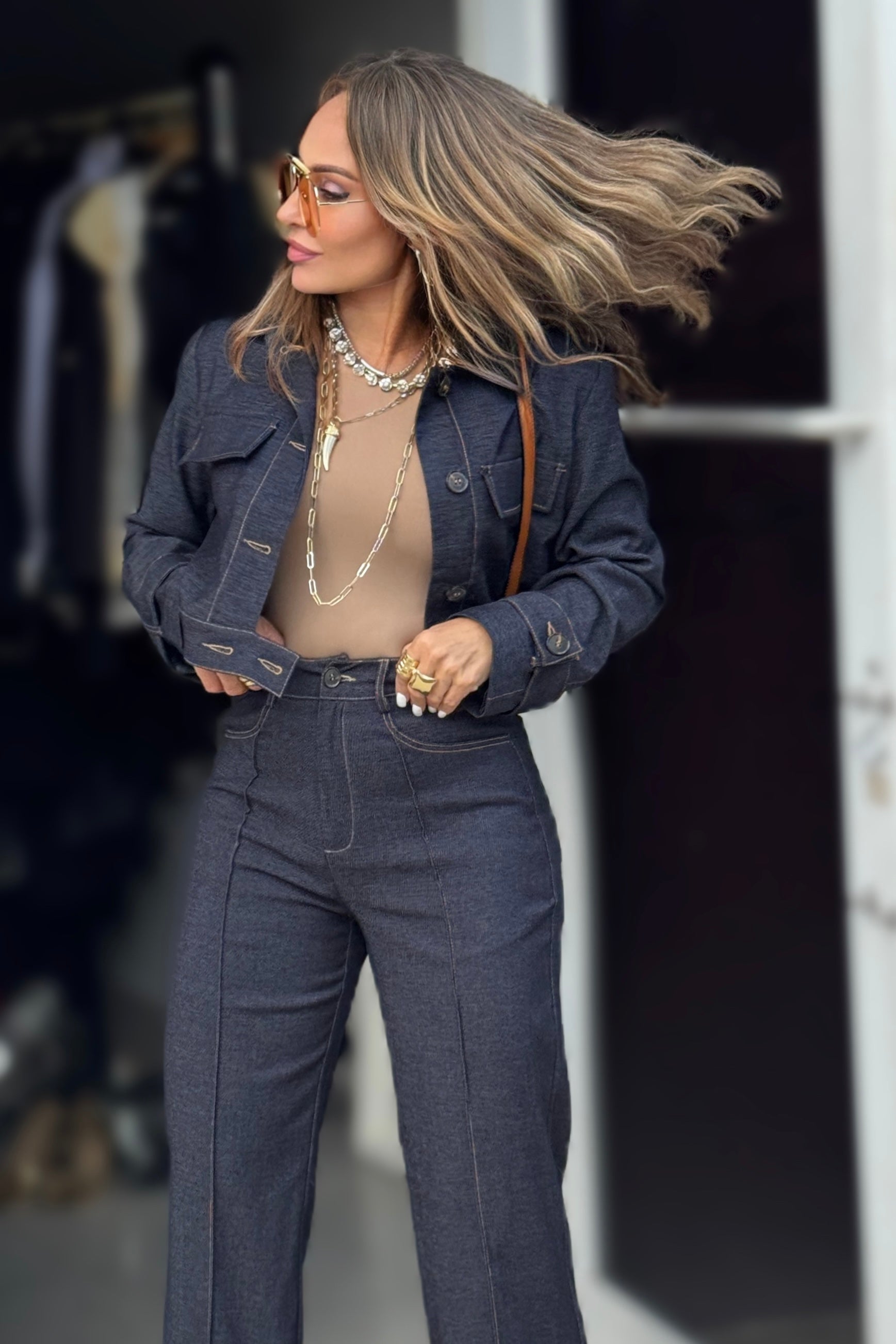 DARK DENIM TWO PIECES SET