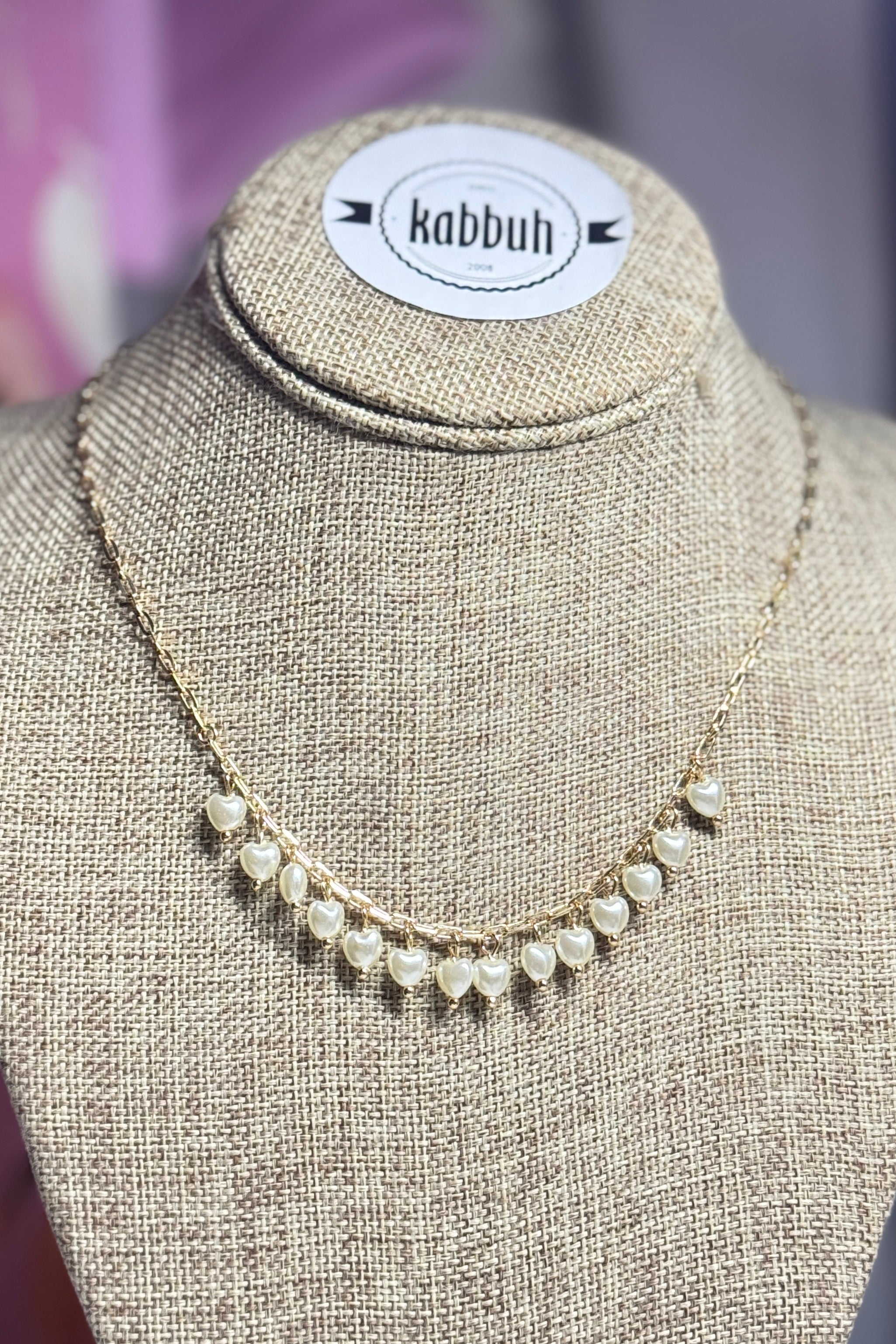 MINI HEART PEARL NECKLACE