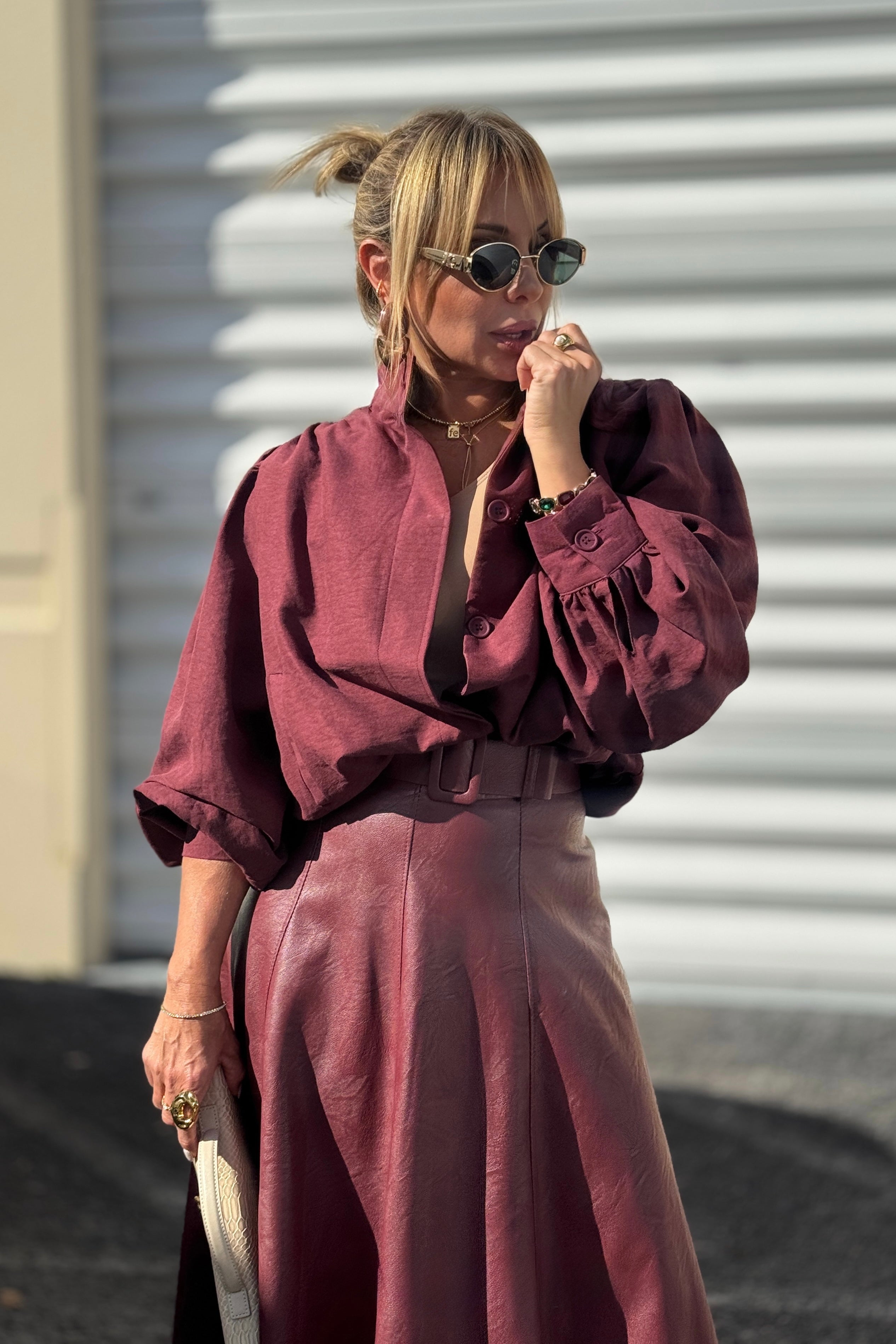 LUCIA LEATHER MAXI SKIRT