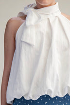 BOW HALTER BUBBLE TOP