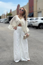 Claudia Chiffon Ruched Top Blouse