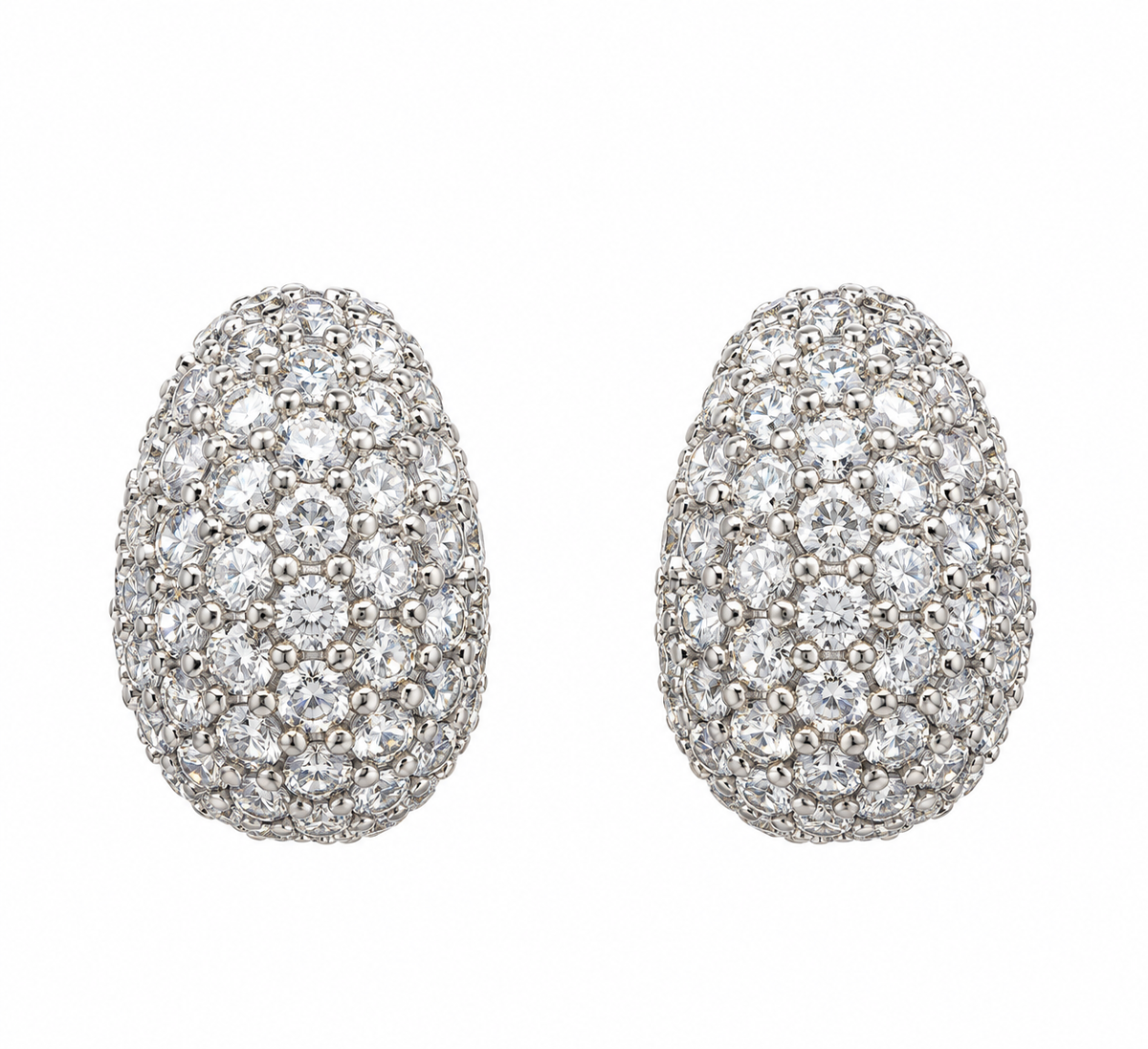 SILVER PAVÉ TEARDROP EARRINGS