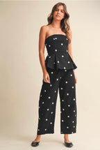 POLKA DOT PEPLUM TWO PIECES SET