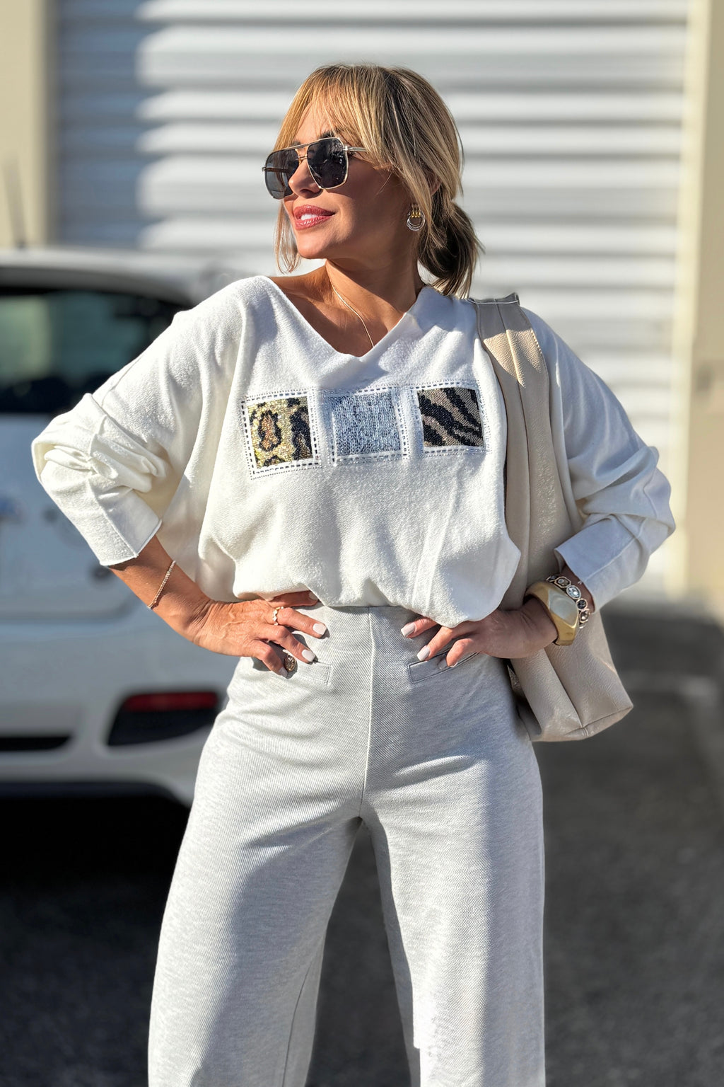 SQUARES COMFY SWEATER