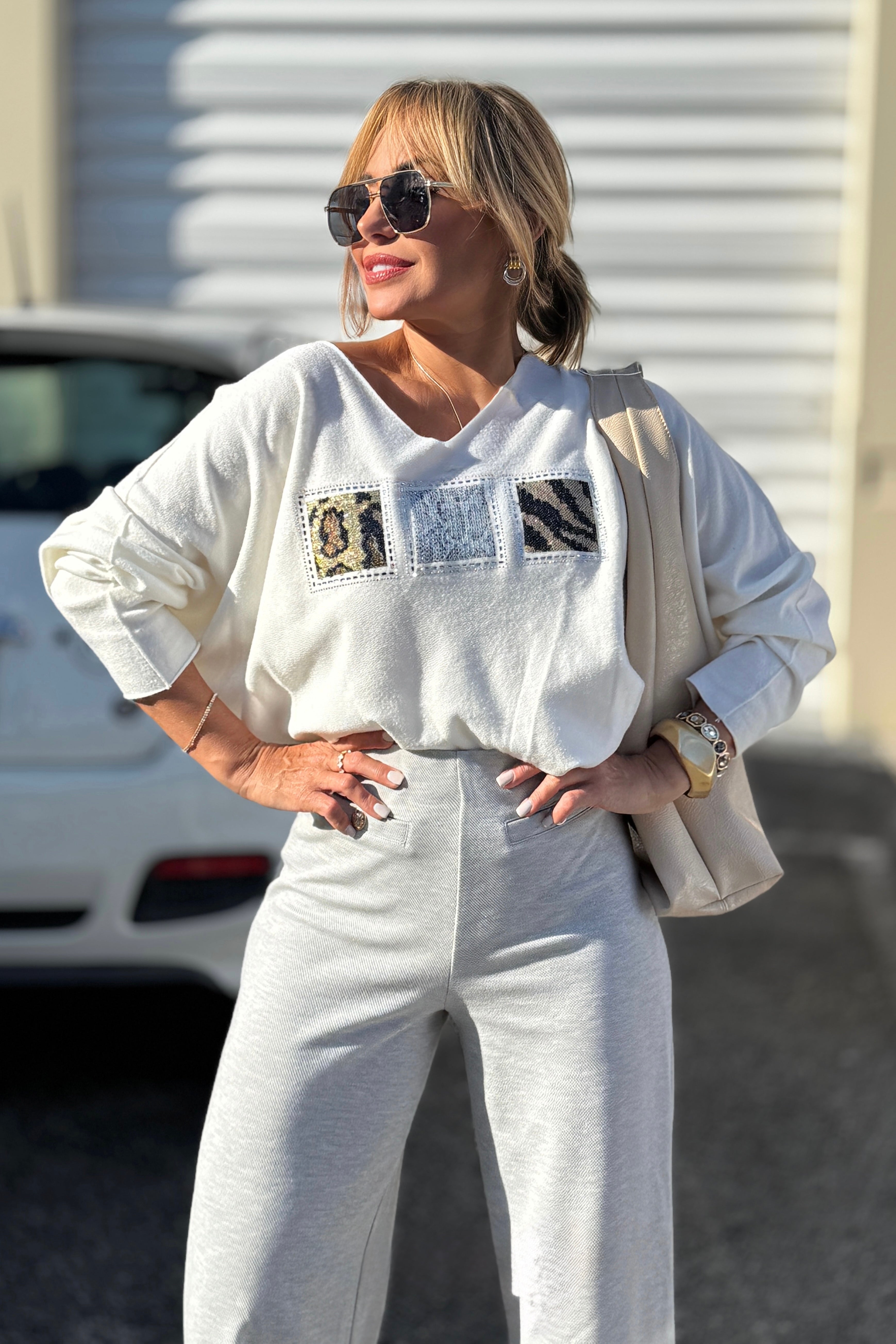 SQUARES COMFY SWEATER