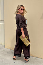 LACE HEM PANTS