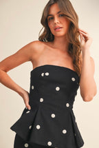 POLKA DOT PEPLUM TWO PIECES SET