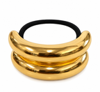GOLD DOUBLE CUFF PONYTAIL HOLDER