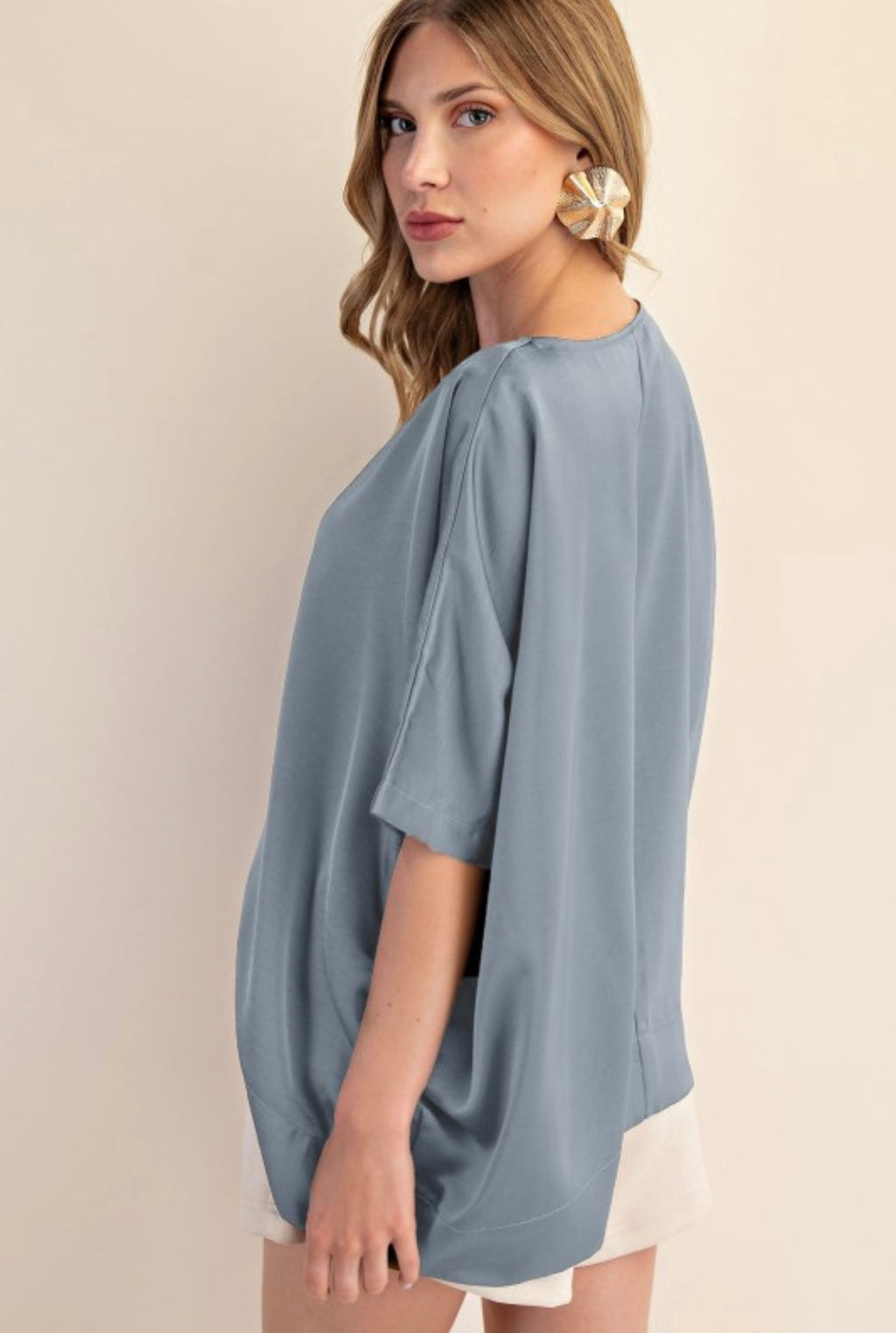 OVERSIZED SATIN BLOUSE