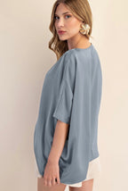 OVERSIZED SATIN BLOUSE
