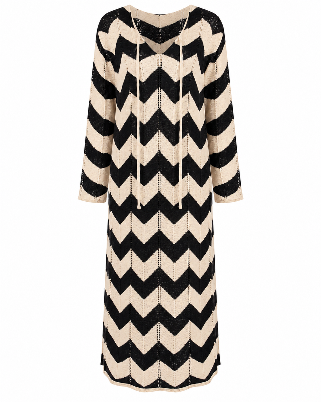 ZIGZAG KNIT DRESS WITH COVER