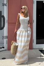 Knit Stripe Combo Maxi Dress