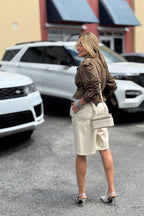 SANDRA LEATHER BERMUDA SHORT