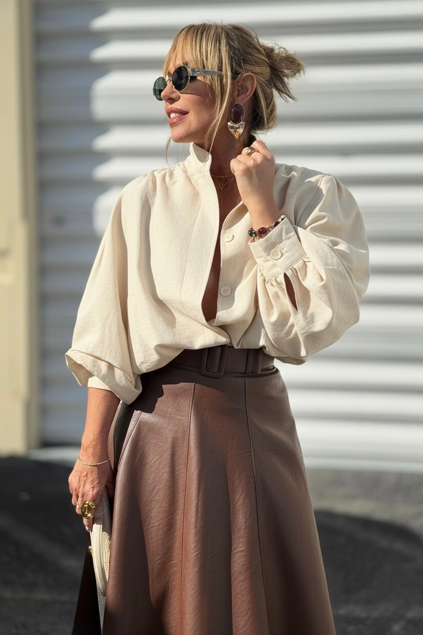 LUCIA LEATHER MAXI SKIRT