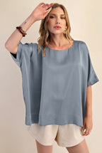 OVERSIZED SATIN BLOUSE
