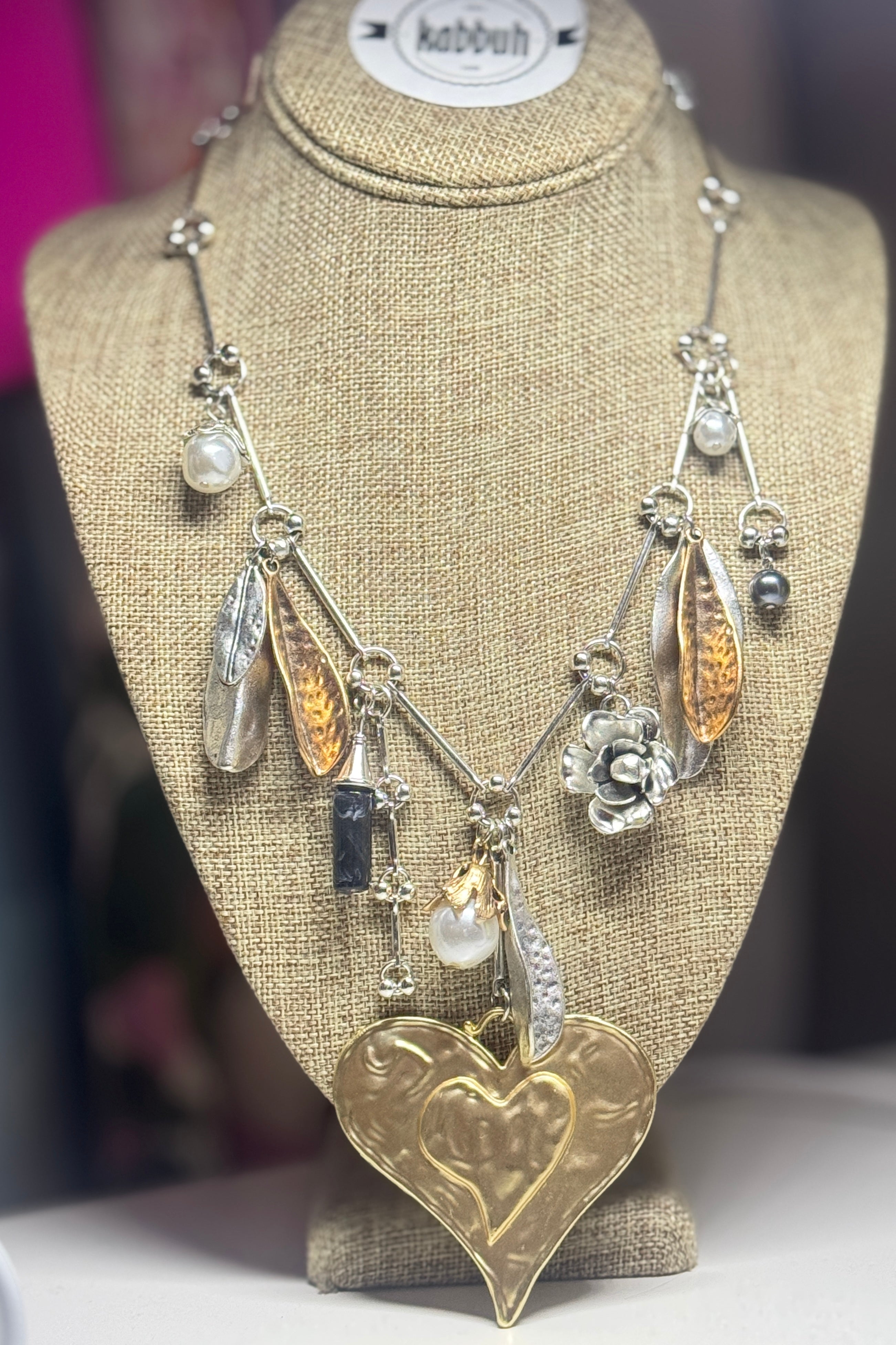 HEART WITH CHARMS NECKLACE