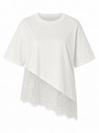 ASYMMETRIC LACE T-SHIRT